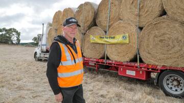 Need for Feed chairman Graham Cockerell has questioned the decision to block hay and pellet shipments to King Island, through Apollo Bay. Picture by Rob Gunstone.